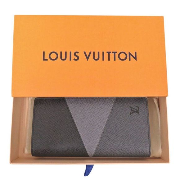 Louis Vuitton Portefeuille Plaza NM Taiga M30715 Grey Long Wallet LV 0669 Louis - Picture 2 of 7